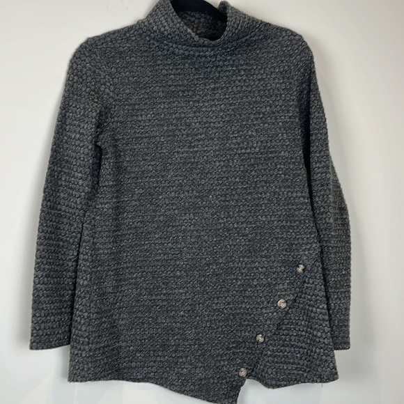 THREE Women’s Sweaters Size Small Grey Heather, Dark Teal, Purple Cowl Cardigan - Picture 7 of 12